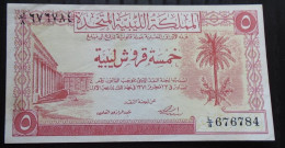 LIBYA , P  5 , 5 Piastres,  1951, AUNC - Libya