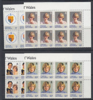 Tristan Da Cunha 1982 Diana 21st Birthday 4v Bl Of 8 ** Mnh  (TDC178E) - Tristan Da Cunha