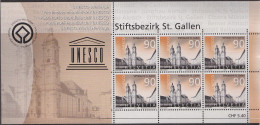 SCHWEIZ  1846-1850, 5 Kleinbogen, Postfrisch **, UNESCO-Welterbe, 2003 (27,00 SFr Nominale) - Blocks & Sheetlets & Panes