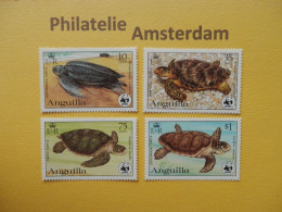 Anguilla 1983, WWF FAUNA SEA TURTLE ZEESCHILDPAD SCHILDKRÖTE: Mi 541-44, ** - Unused Stamps