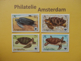 Anguilla 1983, WWF FAUNA SEA TURTLE ZEESCHILDPAD SCHILDKRÖTE: Mi 541-44, ** - Ongebruikt