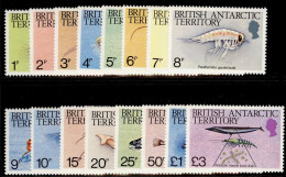 British Antarctic Territory 1984, Complete Set Sea Life - 16 Stamps MNH - Neufs