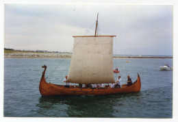 Photo-carte Moderne Années 90 "Drakkar Viking Dans Le Port De Barneville-Carteret" Manche - Normandie - Bateaux