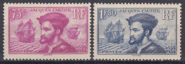 FRANCE PAIRE JACQUES CARTIER N° 296/297 NEUFS ** GOMME D'ORIGINE SANS CHARNIERE COTE 310 € - Unused Stamps