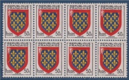 Maine Armoiries De Provinces VII N°999 Bloc De 8 Timbres Neufs - 1941-66 Coat Of Arms And Heraldry