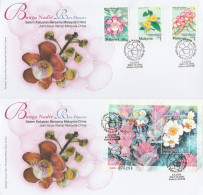 Malaisie 2002 FDC 's Emission Commune Chine Fleurs Malaysia Rare Flowers Joint Issue China FDC's - Emisiones Comunes