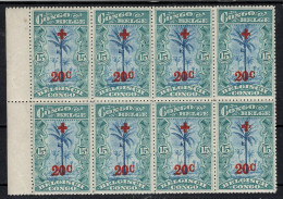 BELGISCH CONGO: COB 74 Blok Van 8 POSTFRIS ** MNH. - Nuevos