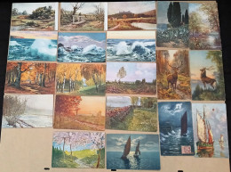 Lot De 20 CPA  ILLUSTRATEURS - Vue Paysages,  Quelques-une Signées - Toutes Les Cartes Visibles - 5 - 99 Cartoline