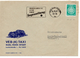 63946 - DDR / Dienst - 1957 - 10Pfg Zirkel Re EF A OrtsBf KARL-MARX-STADT - WERDEN AUCH SIE LESER EINER TAGESZEITUNG - Cartas & Documentos