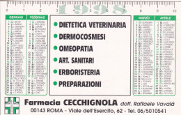 Calendarietto - Farmacia Cecchignola - Roma - Anno 1998 - Small : 1991-00