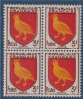 Aunis Armoiries De Provinces VII N°1004 Bloc De 4 Timbres Neufs - 1941-66 Coat Of Arms And Heraldry