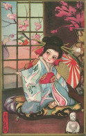 CHIOSTRI SIGNED 1920s POSTCARD - YOUNG GEISHA  - EDIT BALLERINI & FRATINI 184 (5613) - Chiostri, Carlo