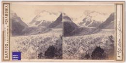 Chamonix Mont-Blanc / La Mer De Glace - Photo Stéréoscopique 1865 Savioz Alpes Haute-Savoie Glacier C3-29 - Photos Stéréoscopiques