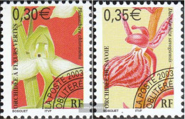 France 3715-3716 (complete Issue) Unmounted Mint / Never Hinged 2003 Orchids - Nuevos