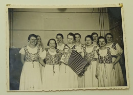 Girls And Women In The Same Suits, One Girl Playing The Hand Accordion - Old Photo Wolmirstedt, Germany - Anonymous Persons