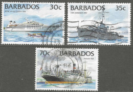 Barbados. 1994 Ships. 30c, 35c, 70c Used. SG 1078, 1079, 1083. M4107 - Barbados (1966-...)