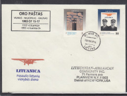 LITHUANIA 1993 Lituanica Darius Girenas Ciurlionis Special Cancel Mi 529-530 #LTV222 - Litauen