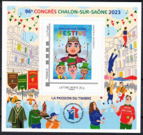 FRANCE 2023  BLOC FFAP N° 22 - 96e CONGRÈS CHALON SUR SAÔNE - CARNAVAL LA PAULEE  - TVP Adhésif - FFAP