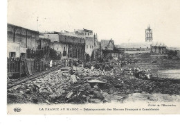 Maroc - CASABLANCA - Débarquement Des Marins Français - La France Au Maroc  (CP Très Animée Mais En Petit) - Casablanca