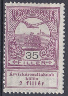 Hongrie 1913 Mi 139 * Turul Sur La Couronne De Saint-Étienne Aide Aux Victimes Des Inondations    (A16) - Unused Stamps