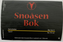 Bier Etiket (5g5), étiquette De Bière, Beer Label, Snoasen Bok Brouwerij Bios - Bier