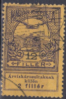 Hongrie 1913 Mi 134  Turul Sur La Couronne De Saint-Étienne Aide Aux Victimes Des Inondations    (A16) - Gebraucht