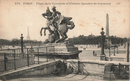 FRANCE - Paris - Place De La Concorde Et Victoire équestre De Coysevox - Statue - Animé - Carte Postale Ancienne - Piazze