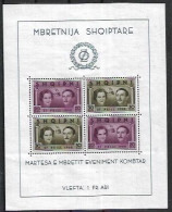 ALBANIA 1938 Royal Wedding Of King Zogu I No Gum - Albanie