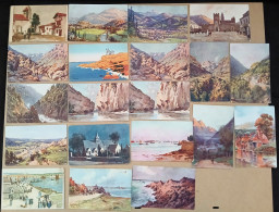 Lot De 20 CPA  ILLUSTRATEURS - Vue Principalement Des Pyrénées Et Massif Central, Quelques-une Sont Signées - - 5 - 99 Cartes