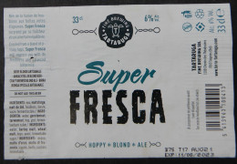 Bier Etiket (5h5), étiquette De Bière, Beer Label, Super Fresca Brouwerij Tartaruga - Bier