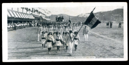 TUNIS 1912 Fête De Gymnastique Défilé Des Sociétés Tunisiennes Des Deux Sexes Carte Postale Format Réduit - Túnez