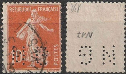 France Semeuse Perforée NG N17 N° 138 (F23) - Used Stamps
