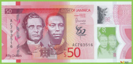 Voyo JAMAICA 50 Dollars 2022(2023) P96 B251a AC UNC Polymer Commemorative - Giamaica