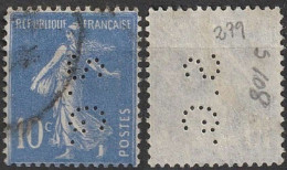 France Semeuse Perforée SG S108 N° 239 (F23) - Usati