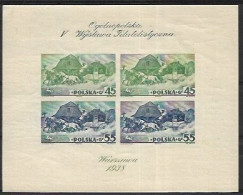 POLAND 1938 Warsaw Philatelic Exhibition Imperforated  MNH - Blocs & Feuillets