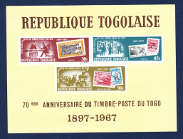 TOGO BLOC N°   28 ** MNH Neuf Sans Charnière, TB (CLR300) Anniversaire Du Timbre - 1967 - Togo (1960-...)