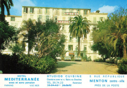 Menton * Hôtel Méditerranée , 5 Rue De La République * Cp Pub Publicité - Menton