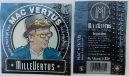Bier Etiket (5m4), étiquette De Bière, Beer Label, Mac Vertus Brouwerij Millevertus - Bier