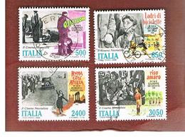 ITALIA REPUBBLICA  - UNIF. 1862.1865  -  1988    CINEMA ITALIANO (COMPLET SET OF 4)   -      USATO - RIF. 30754.55.56.57 - 1981-90: Used