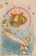 ANGELO Buon Anno Natale Vintage Cartolina CPSMPF #PAG760.A - Angeli