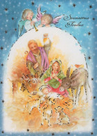 Jungfrau Maria Madonna Jesuskind Weihnachten Religion Vintage Ansichtskarte Postkarte CPSM #PBB966.A - Vierge Marie & Madones