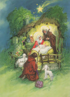 Vergine Maria Madonna Gesù Bambino Natale Religione Vintage Cartolina CPSM #PBB834.A - Virgen Mary & Madonnas