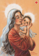 Vierge Marie Madone Bébé JÉSUS Noël Religion Vintage Carte Postale CPSM #PBP940.A - Vierge Marie & Madones