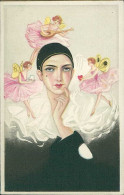 CHIOSTRI SIGNED 1920s POSTCARD - PIERROT - EDIT BALLERINI & FRATINI 304 (5620) - Chiostri, Carlo