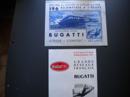 BUGATTI - Autorails - 2 Documents Publicitaire 1937 - 1900 – 1949