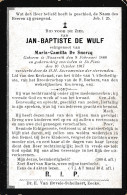 JAN BAPTISTE DE WULF  NAZARETH  1886    DE PINTE  1917      ZIE AFBEELDING - Esquela