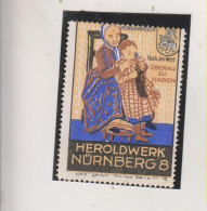 GERMANY Vintage Poster Stamp Hinged NURNBERG HEROLDWERK - Erinofilia