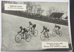 Carte Publicitaire - Cyclisme Vincennes Réunion Ganay - Laboratoires Prestie-Velox - Cyclisme