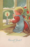 Buon Anno Natale BAMBINO Vintage Cartolina CPSMPF #PKD842.A - Nouvel An