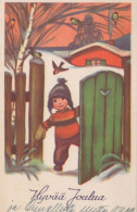 Happy New Year Christmas CHILDREN Vintage Postcard CPSMPF #PKD260.A - Nouvel An